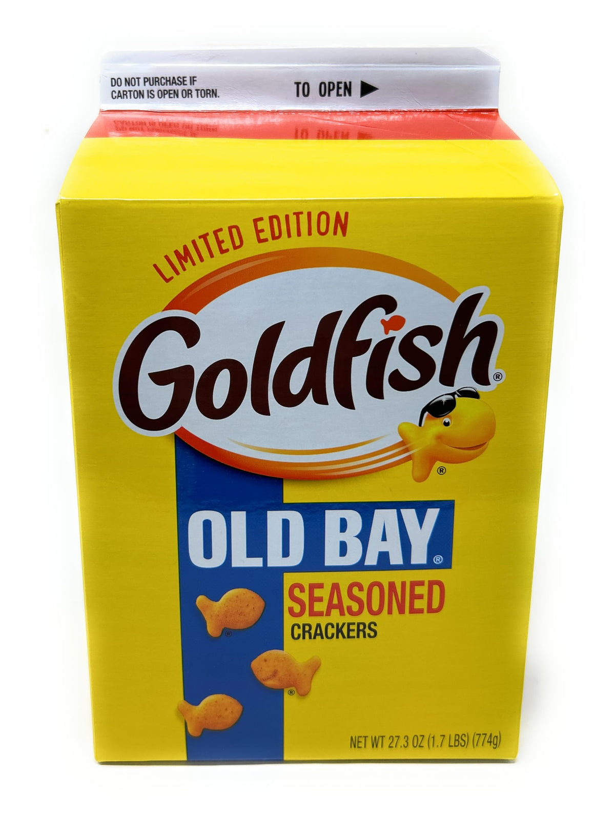 Goldfish Old Bay crackers close-up reveals seasoned texture and peppery aroma
