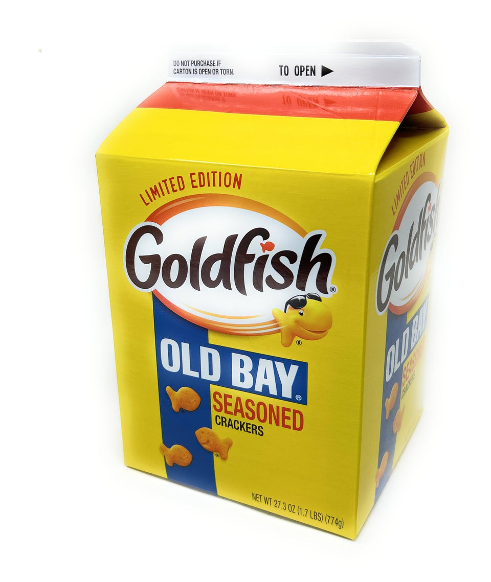 Pepperidge Farm Goldfish Old Bay pack shot showing limited edition snack option