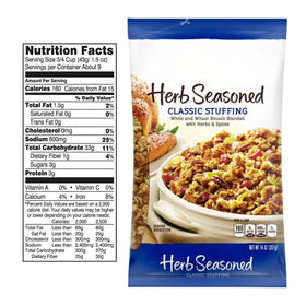 Pepperidge Farm Herb Seasoned Stuffing close-up breadcrumbs reveal herbs and fluffy texture