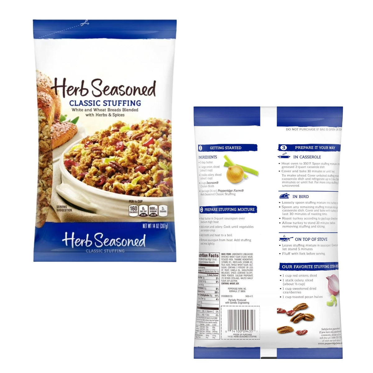 Pepperidge Farm Herb Seasoned Stuffing plated as a savory side for gatherings