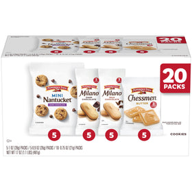 Pepperidge Farm variety pack snack box with assorted cookies for on-the-go snacking