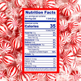 Bulk peppermint candy balls ready to pour into Christmas jars and buffets.