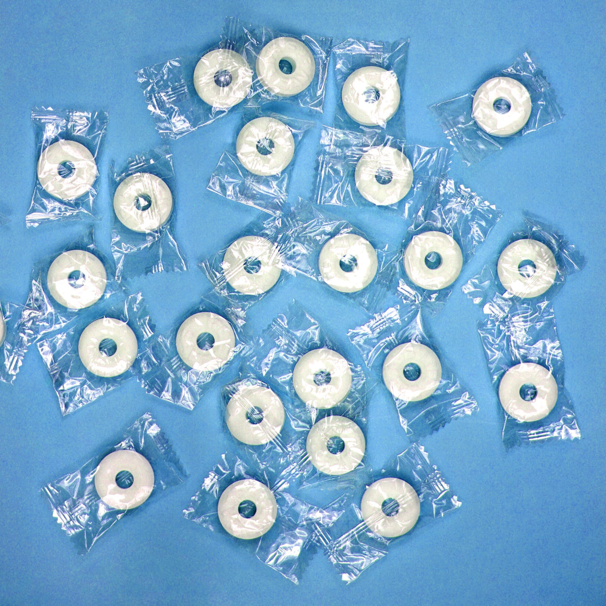 Peppermint Lifesavers bag on a desk, convenient midday refresh.