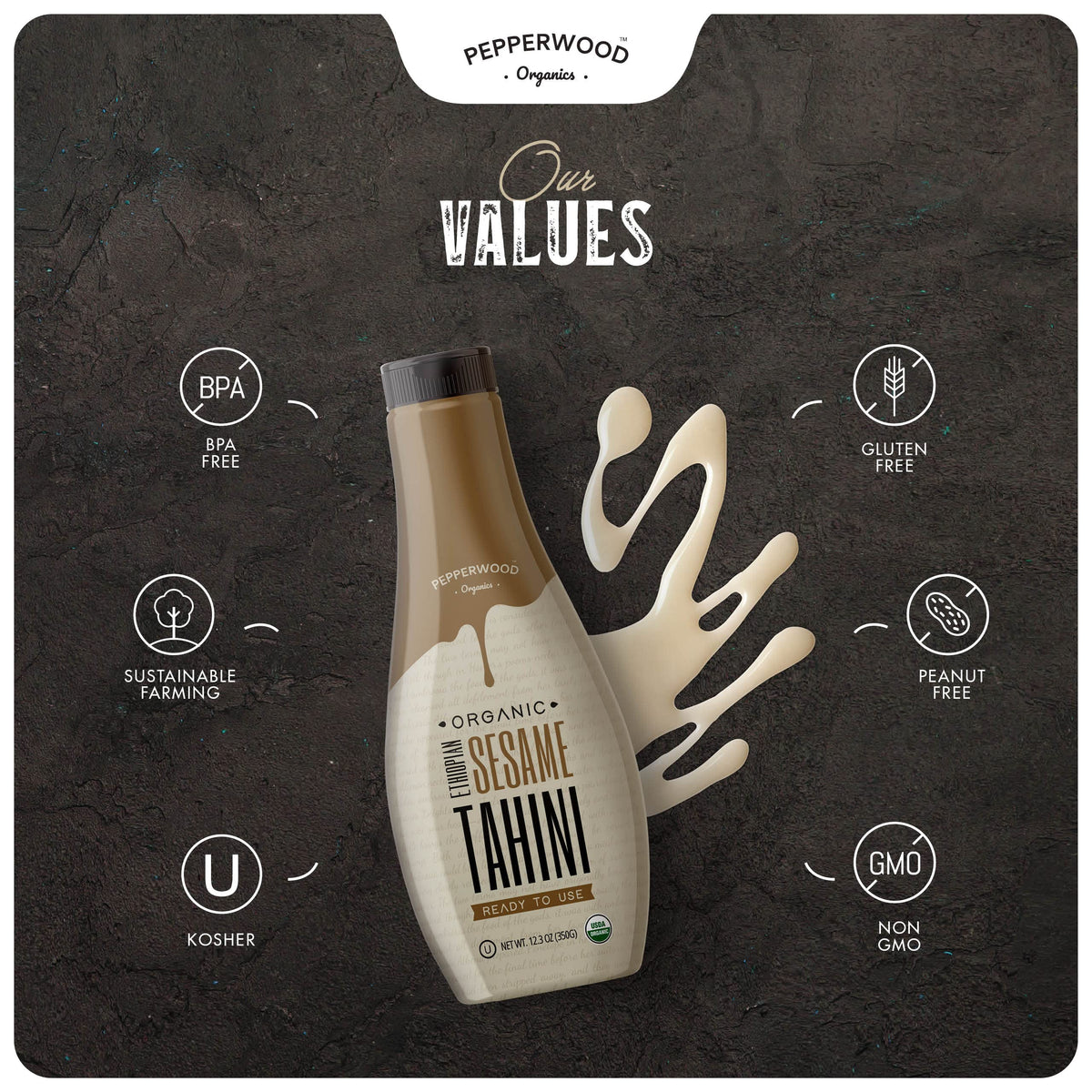 Pepperwood Organics kosher vegan gluten-free non-GMO tahini for versatile cooking