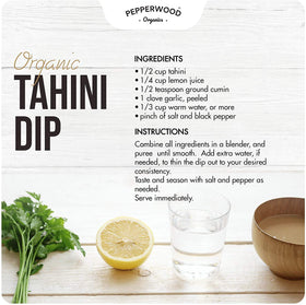 Pepperwood Organics tahini paste spread adds rich flavor to toast and baked goods.