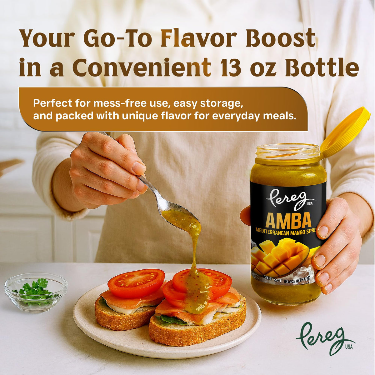 Pereg Amba glaze over grilled meats offers glossy sheen and zing.