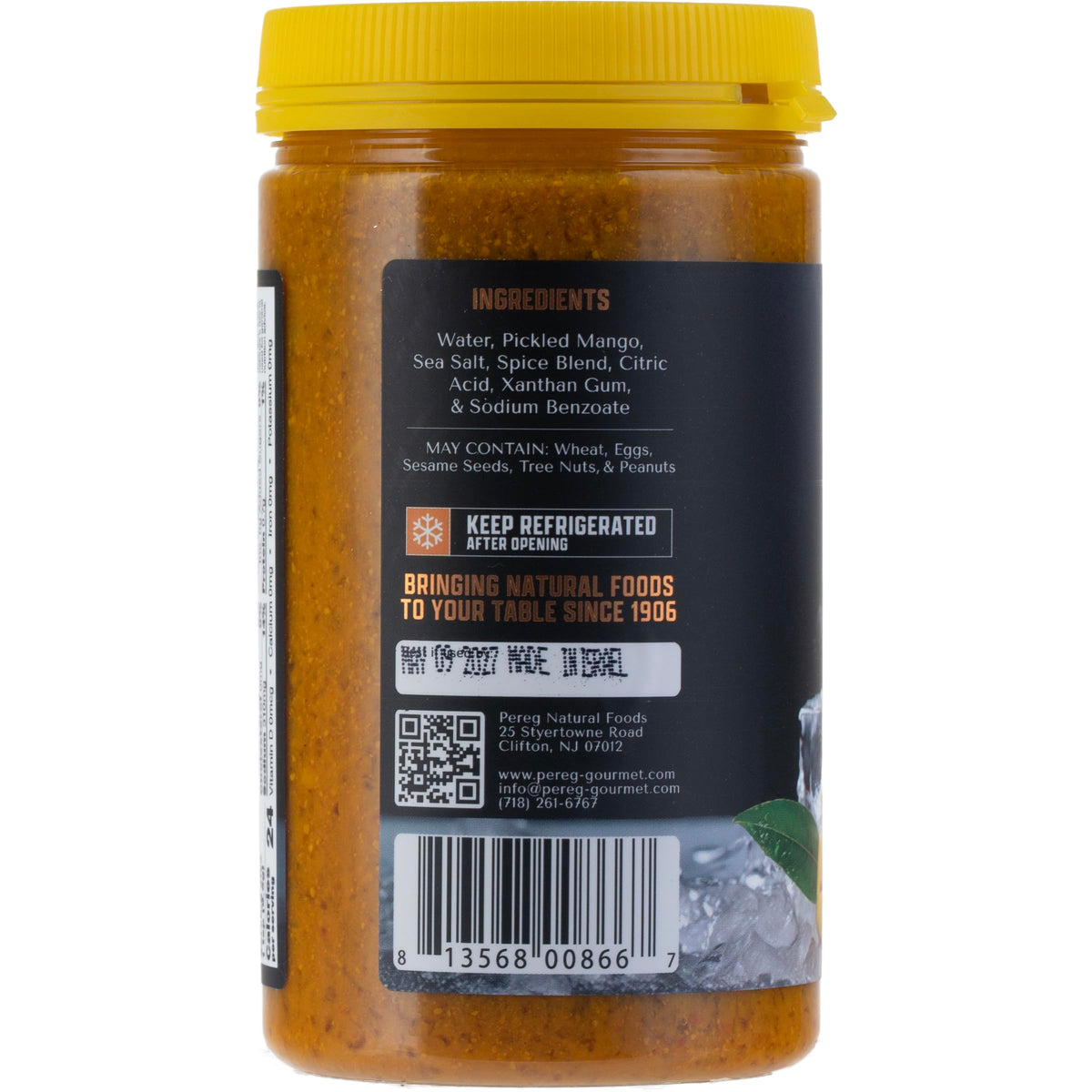 Pereg Amba ingredients highlight clean non-GMO formula.