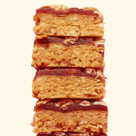 Perfect Bar fruit crisp mixed berry bars arranged for convenient on-the-go protein.