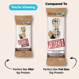 Serving suggestion of Perfect Bar Mini for pre-workout energy.