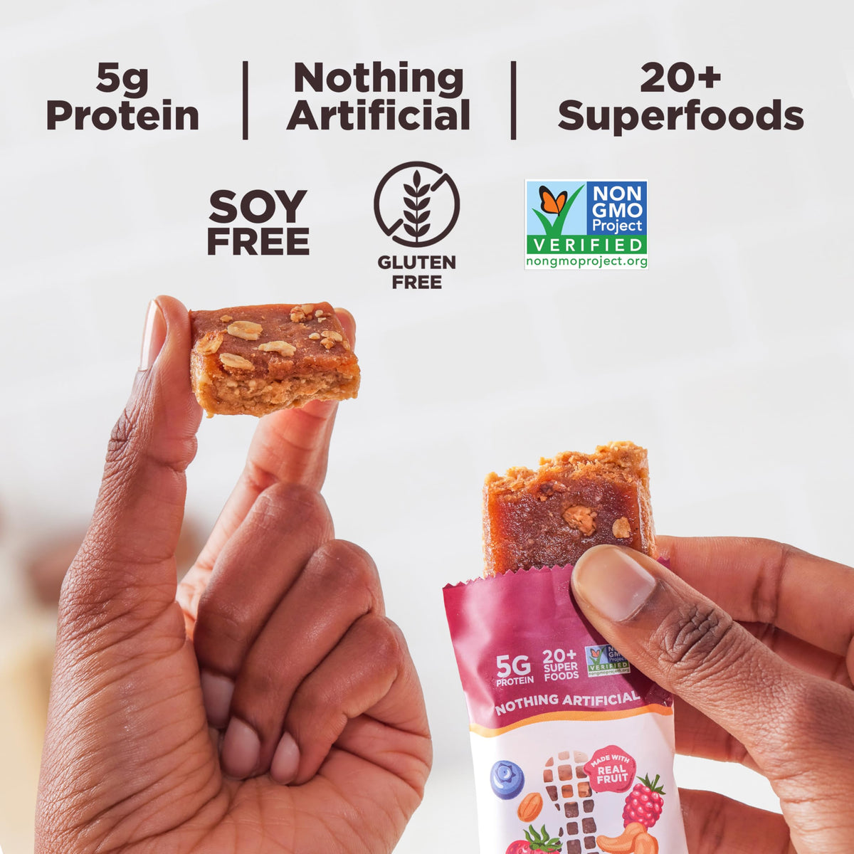 Perfect Bar Mini PB&J wrapped bar ready to eat on the go