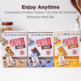 Refrigeration helps Perfect Bar Mini maintain texture and flavor.