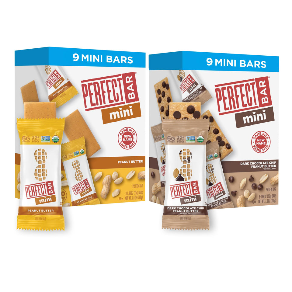Perfect Bar Mini Peanut Butter image; portable protein snack with whole-food ingredients.