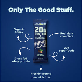 Perfect Bar on-the-go meals close-up demonstrates easy meal replacement.