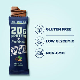 Perfect Bar organic honey-sweetened ingredients close-up highlights clean nutrition.