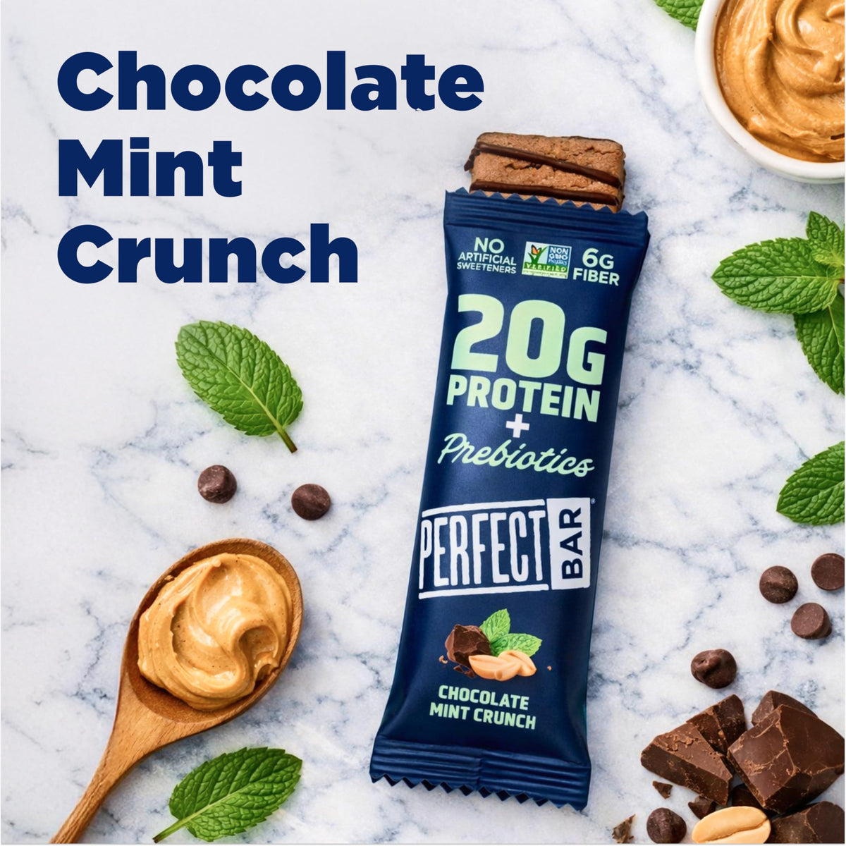 Perfect Bar post-workout texture close-up reveals soft and crispy bite.