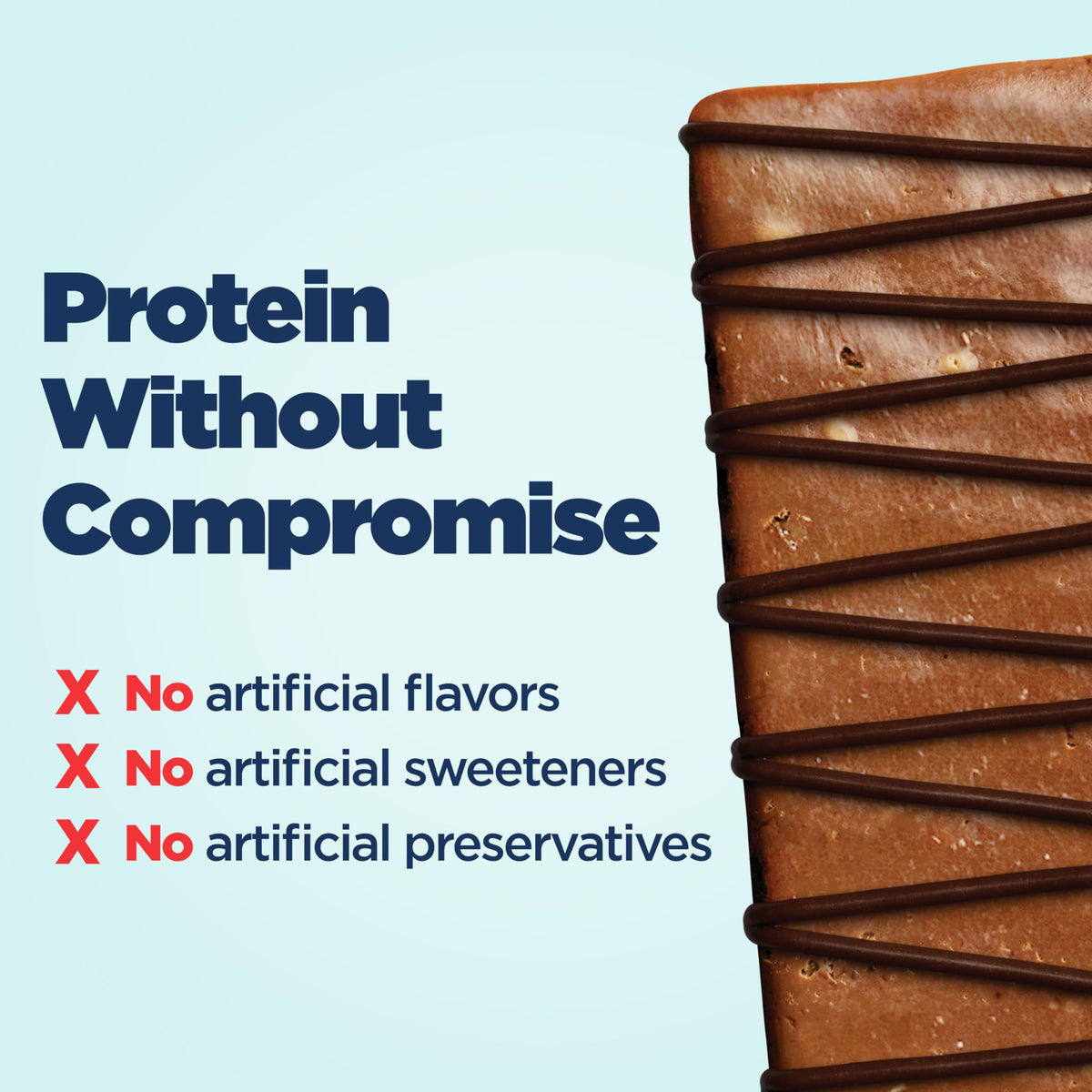 Refrigerated bar demonstrates freshness and long-lasting taste.