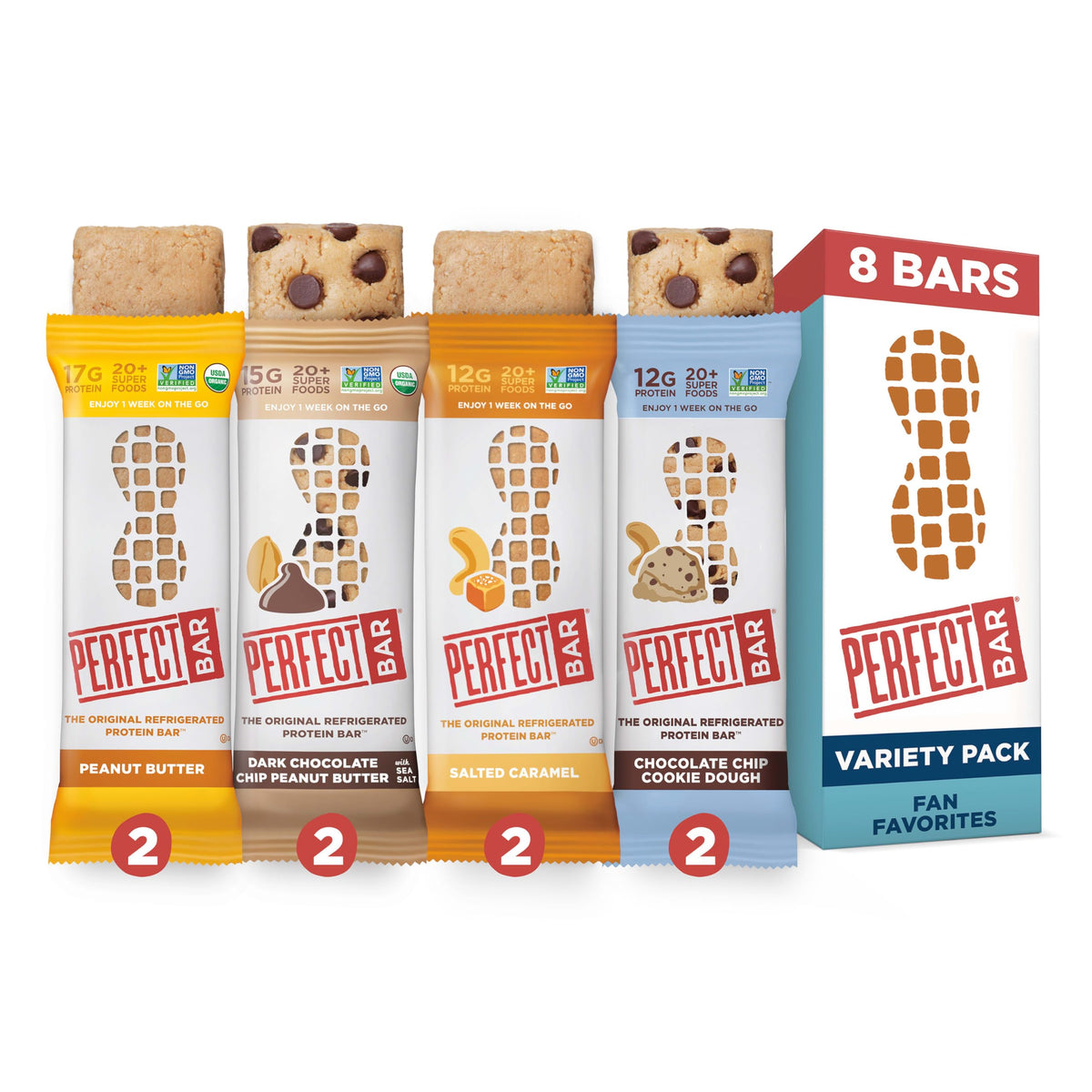 Perfect Bar variety-pack-8-bars shows eight bars for convenient, whole-food protein.