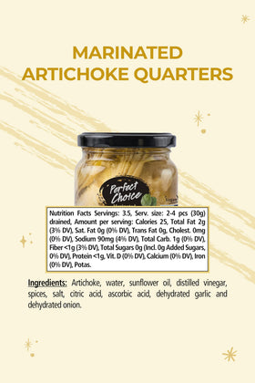 Perfect Choice artichoke quarters marinated quarters served on platter enhances antipasto
