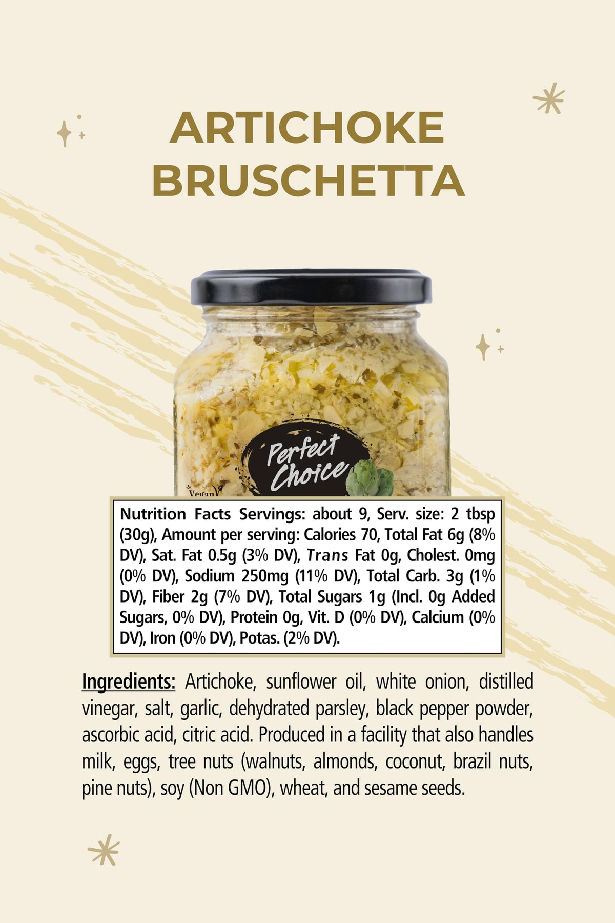 Perfect Choice Bruschetta Artichoke serving board ready for gatherings.