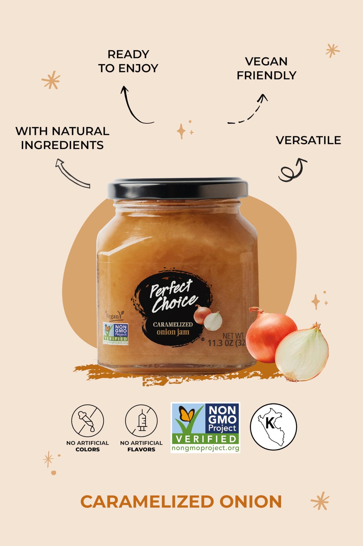 Perfect Choice caramelized onion spread as a burger topping for extra depth