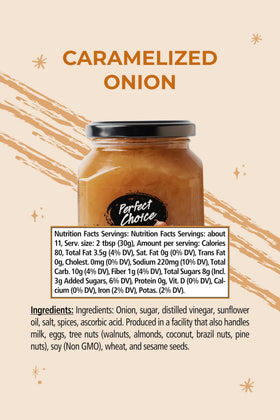 Perfect Choice caramelized onion spread paired with cheese for gourmet bites