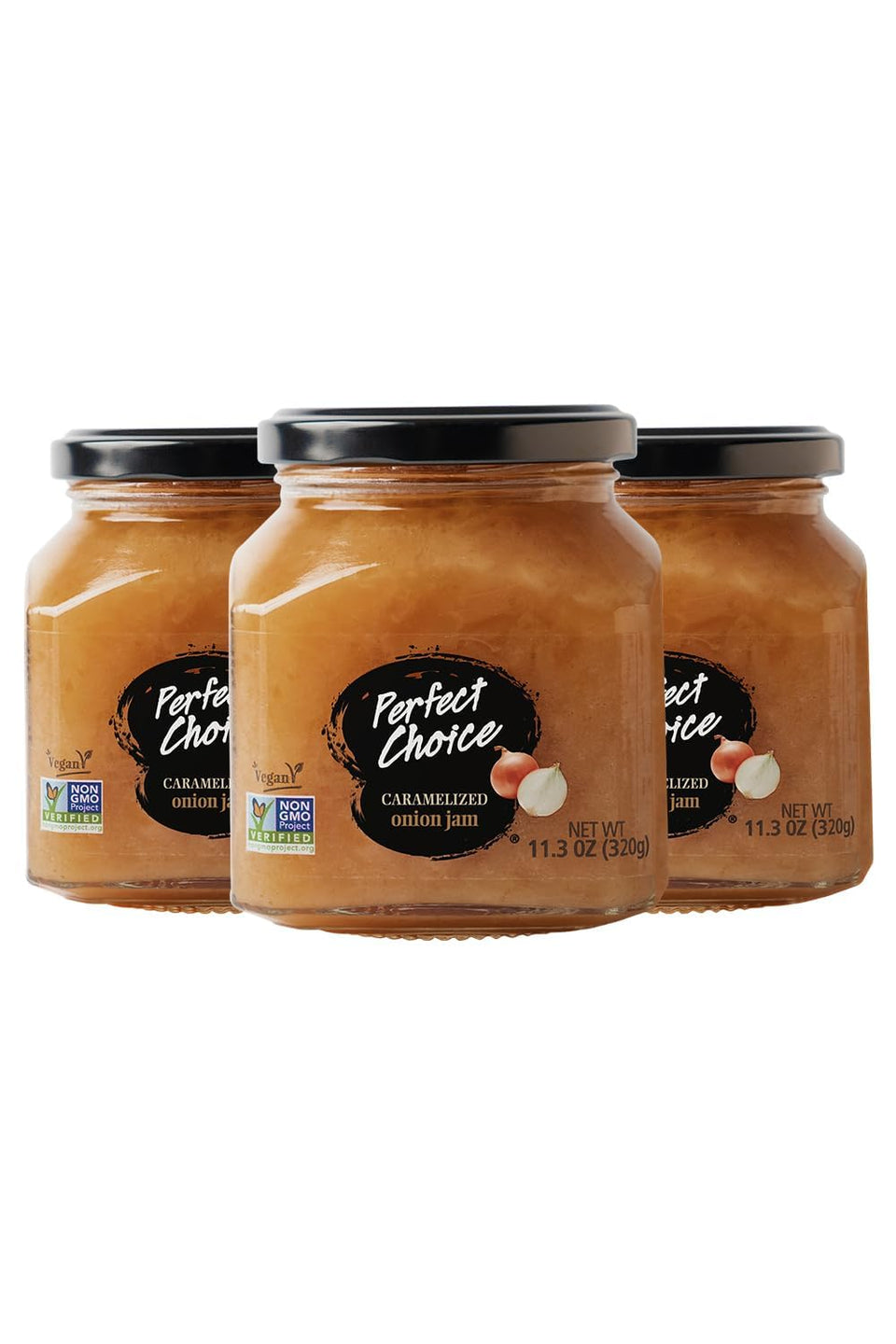 Perfect Choice caramelized onion spread jar elevating everyday burgers with savory sweetness