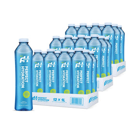 Perfect Hydration bottle front, a sleek, portable source of alkaline hydration for daily use.