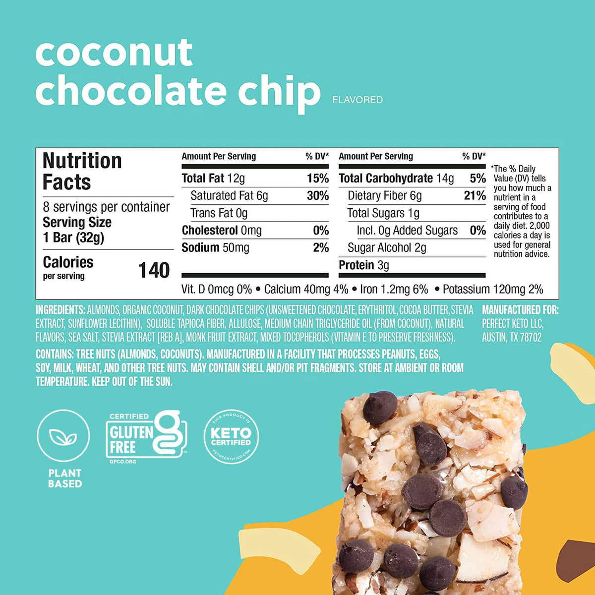 Cross-section reveals dense almond and coconut layers with fiber and healthy fats.