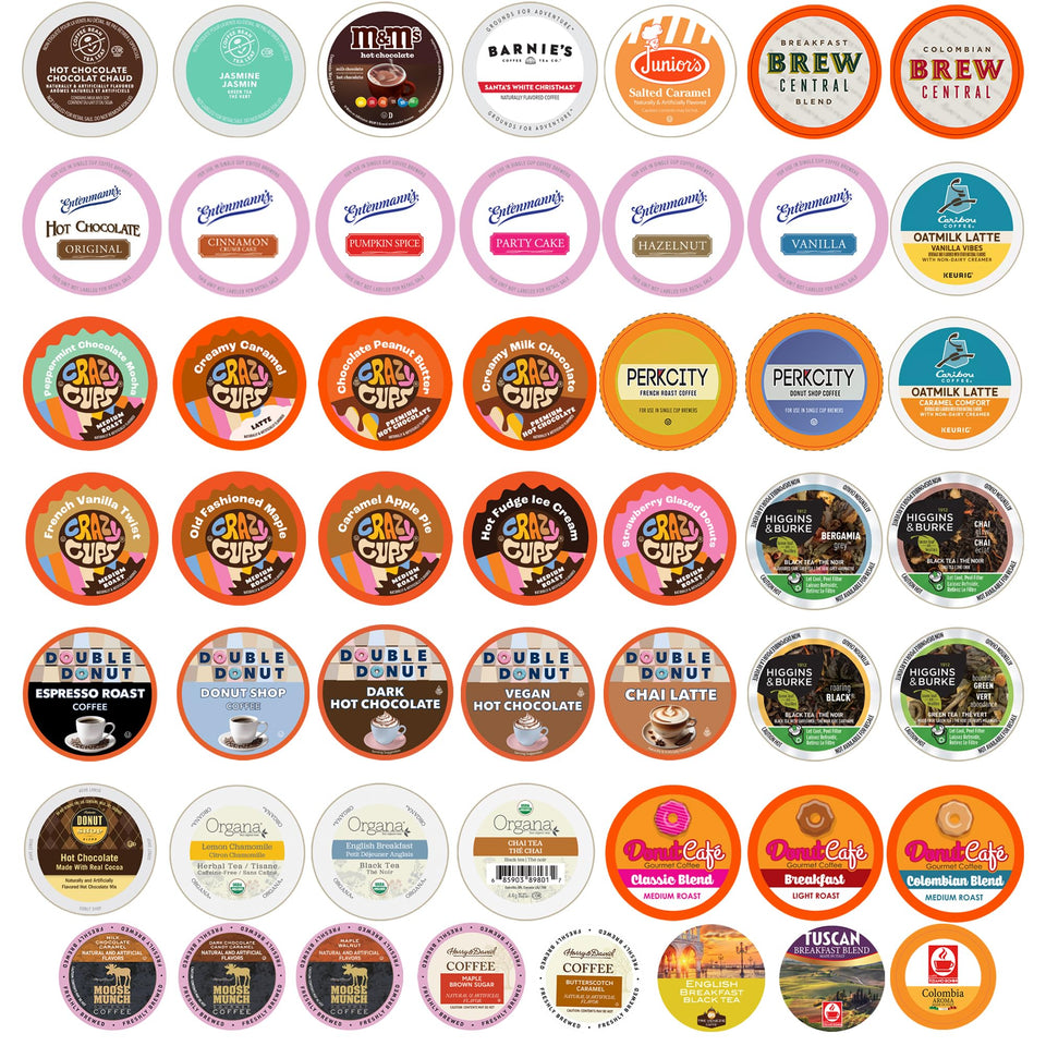 Perfect Samplers 50-count variety pack front view; ideal for gifting and home tasting.
