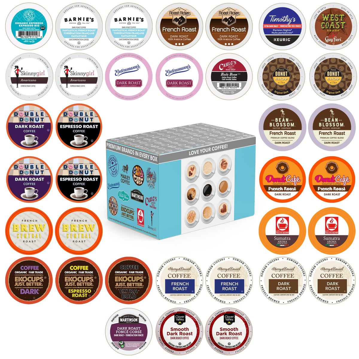 Perfect Samplers dark roast pod collection highlights bold flavor variety for Keurig lovers.