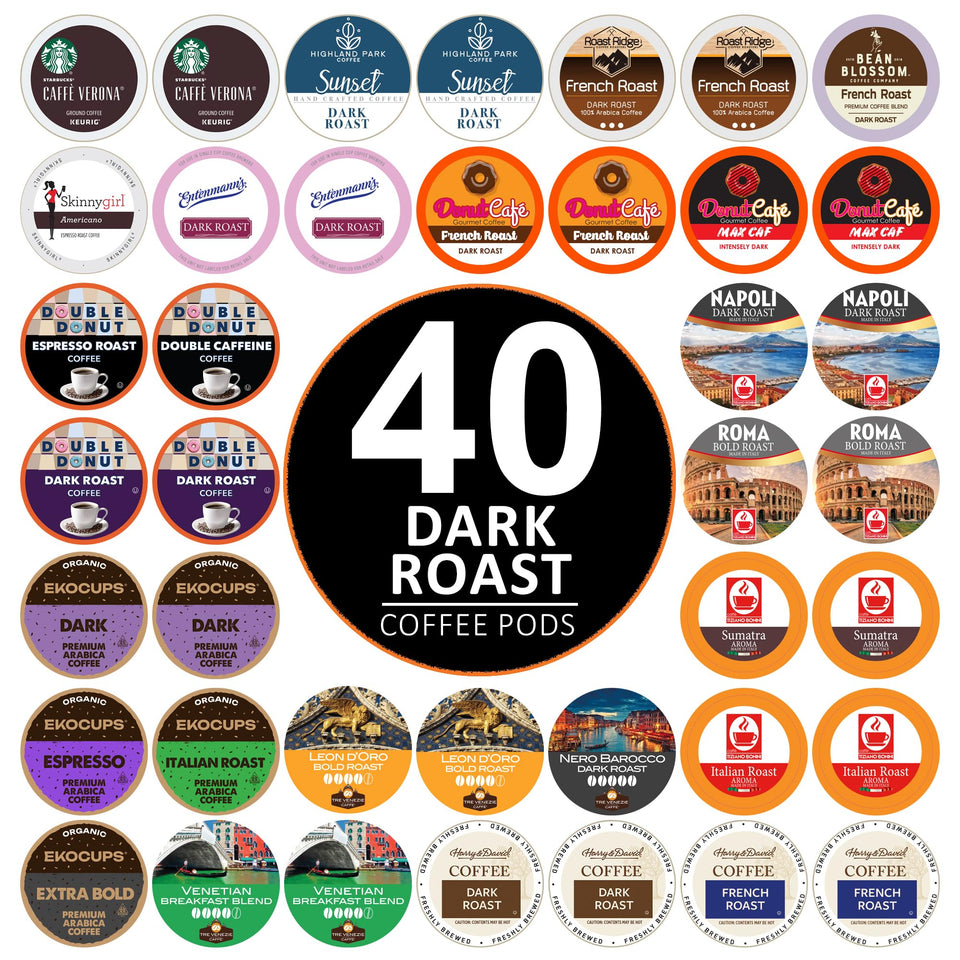 Perfect Samplers dark roast variety pack 40 K-Cups for bold mornings