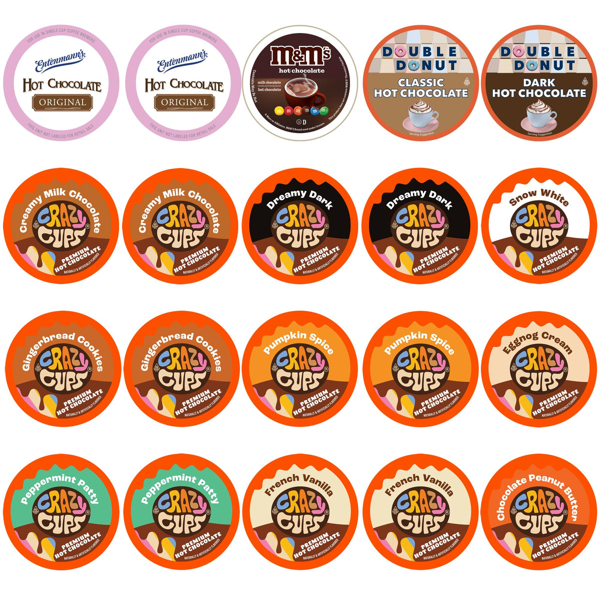 Perfect Samplers hot chocolate pods variety pack front view, ideal for cozy cocoa moments.