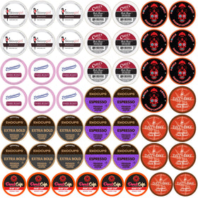 Perfect Samplers strong coffee pods 50-count pack for a rich, quick caffeine boost.