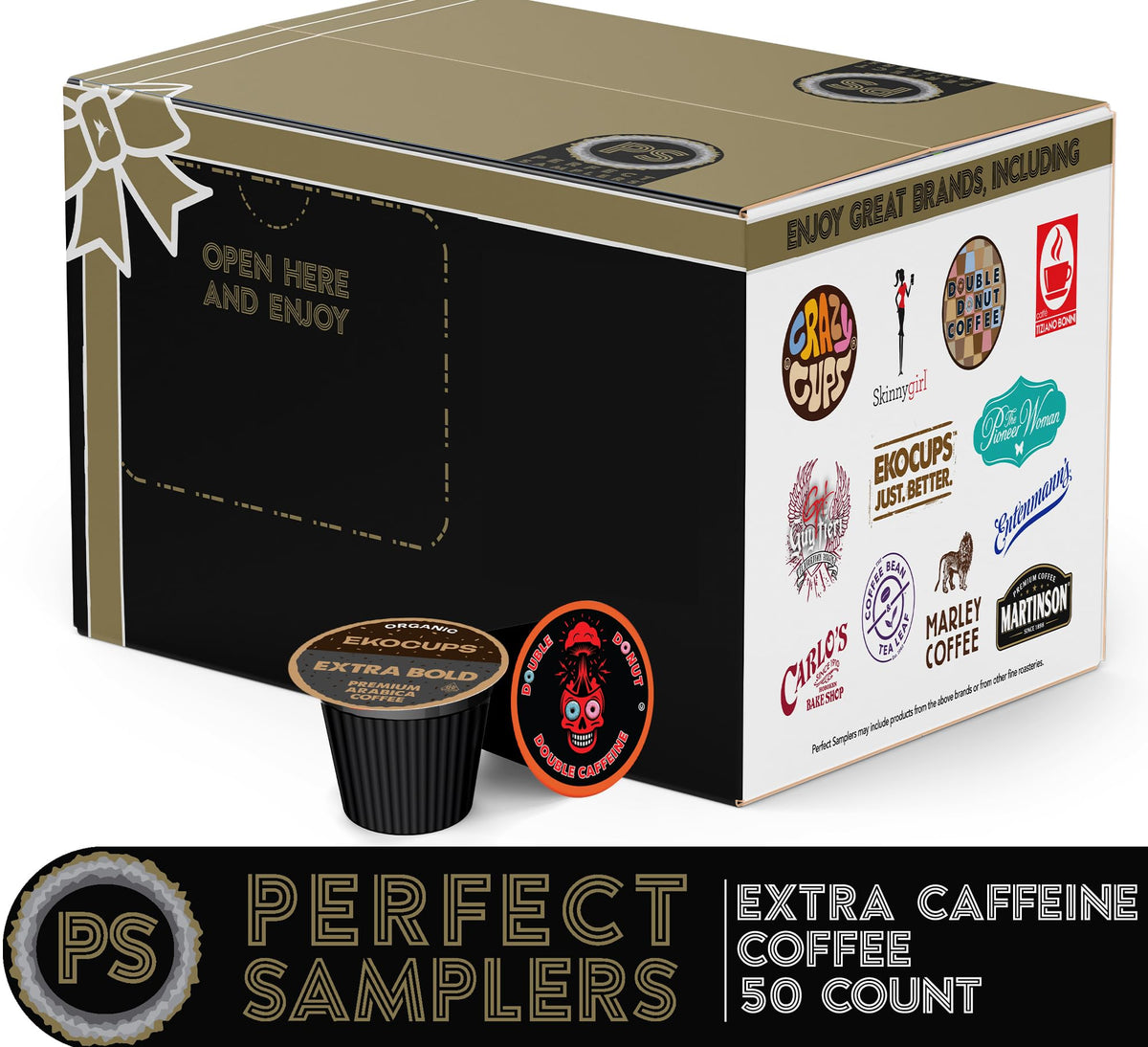 Perfect Samplers variety-brand coffee pods on display for easy flavor exploration.