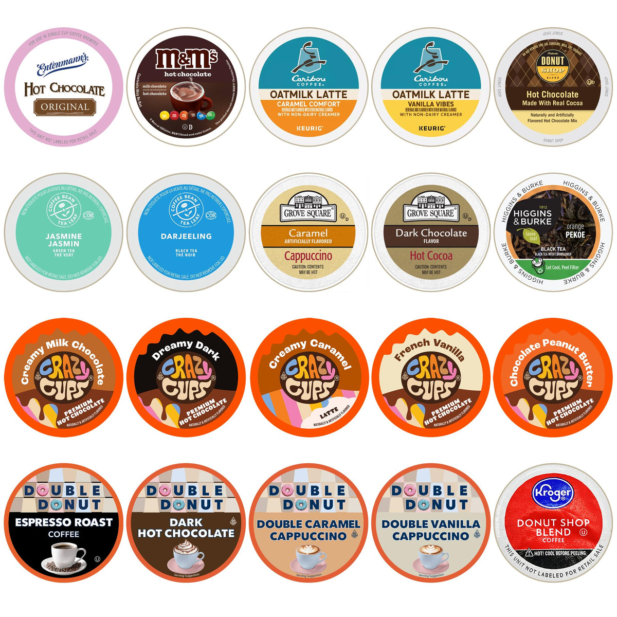 Perfect Samplers variety-pack pod assortment on the kitchen counter for versatile home brewing.