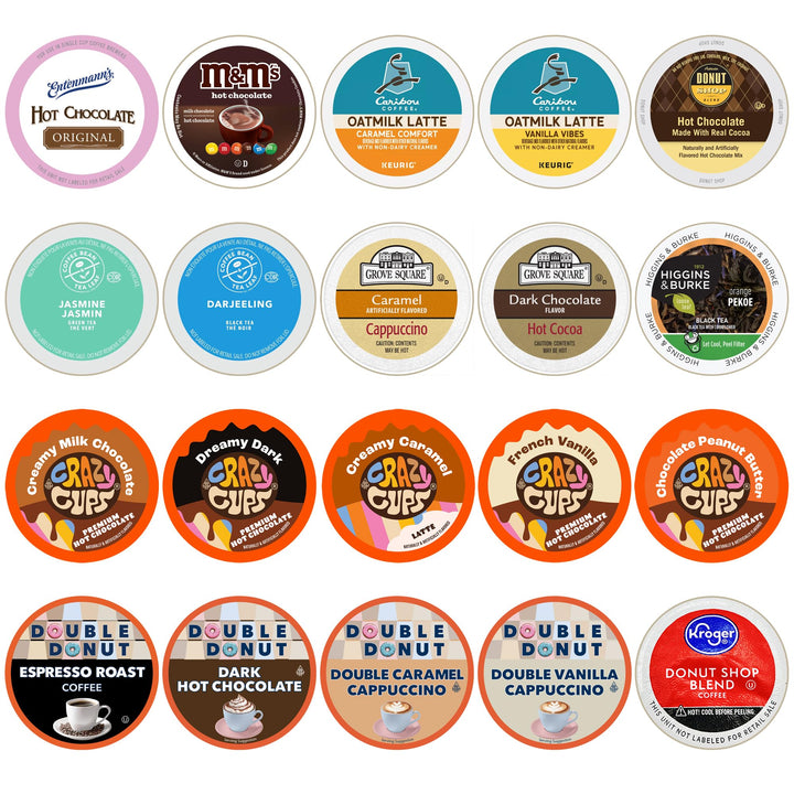 Perfect Samplers variety-pack pod assortment on the kitchen counter for versatile home brewing.