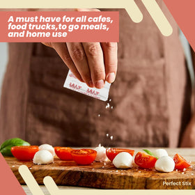 Perfect Stix portion salt packets on a tray enable quick, accurate seasoning.