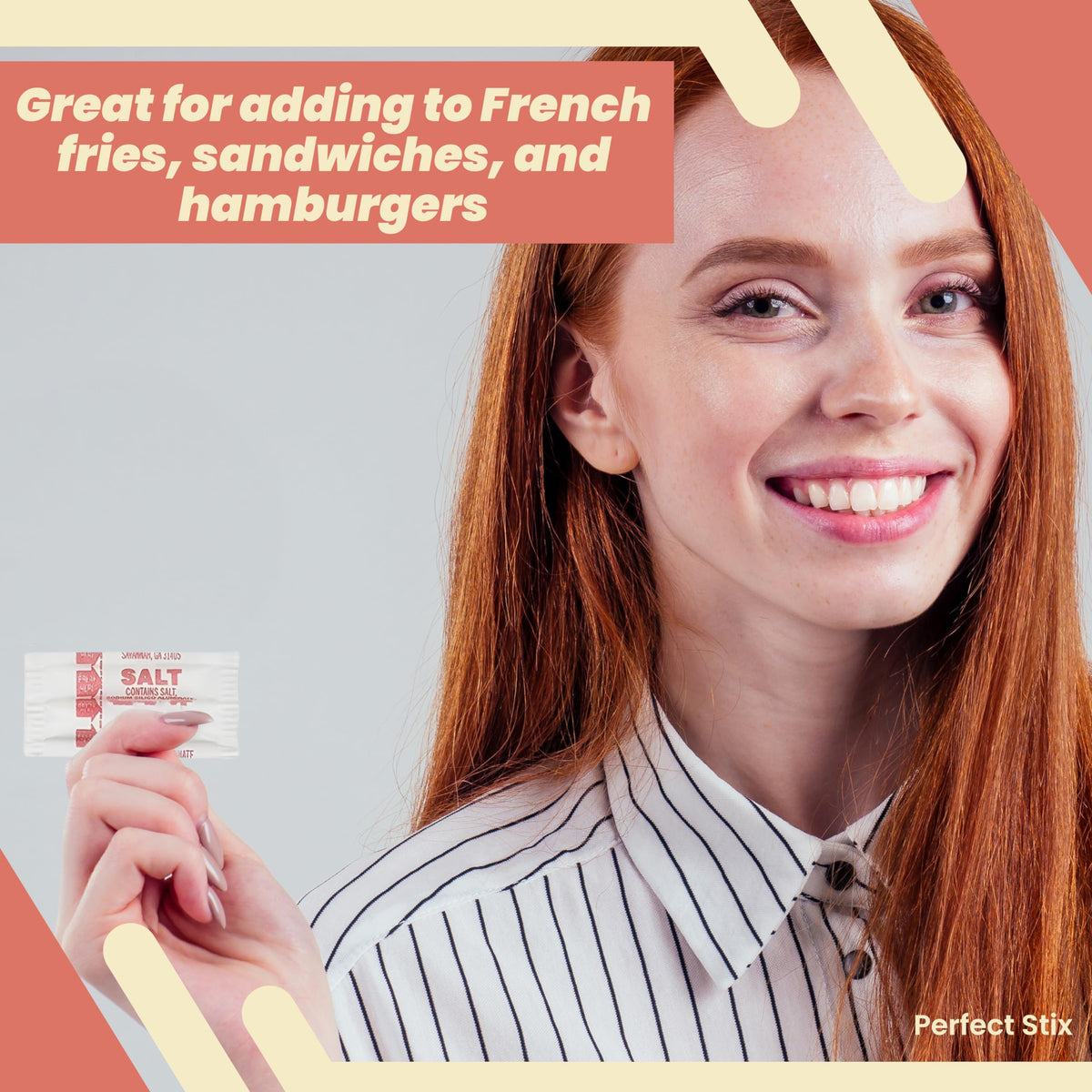 Perfect Stix salt packets at a takeout counter simplify portioning for customers.