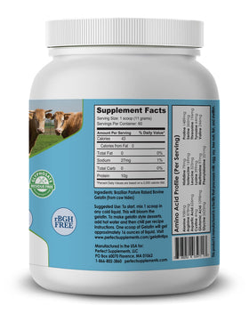 Chilled Perfect Supplements Bovine Gelatin gel in a container, ready to set.