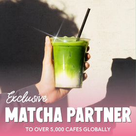 Perfect Ted Matcha ceremonial grade label highlights vegan and gluten-free ingredients.