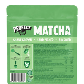 Perfect Ted Matcha Pistachio Powder scoop highlights easy measuring for precise servings