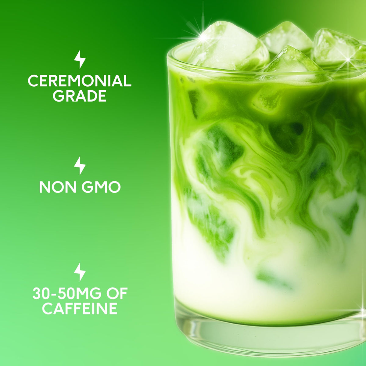 Ceremonial-grade label of PerfectTed Matcha emphasizes pure leaves sourced from Japan.