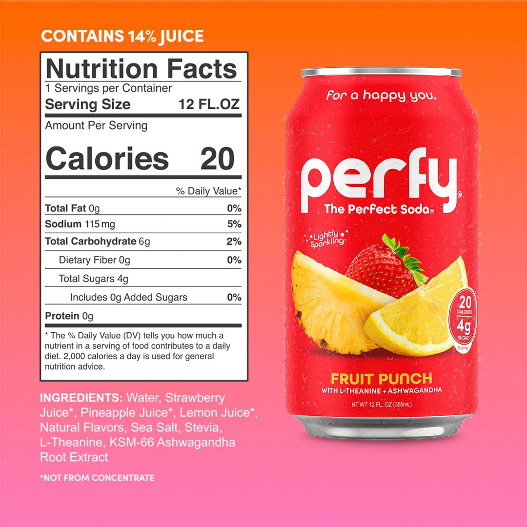 PERFY real fruit juice splash emphasizes natural flavors.