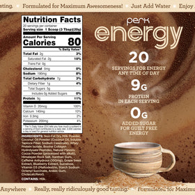 Perk Energy Brown Sugar Latte cup with mixed drink offers convenient flavor ritual.
