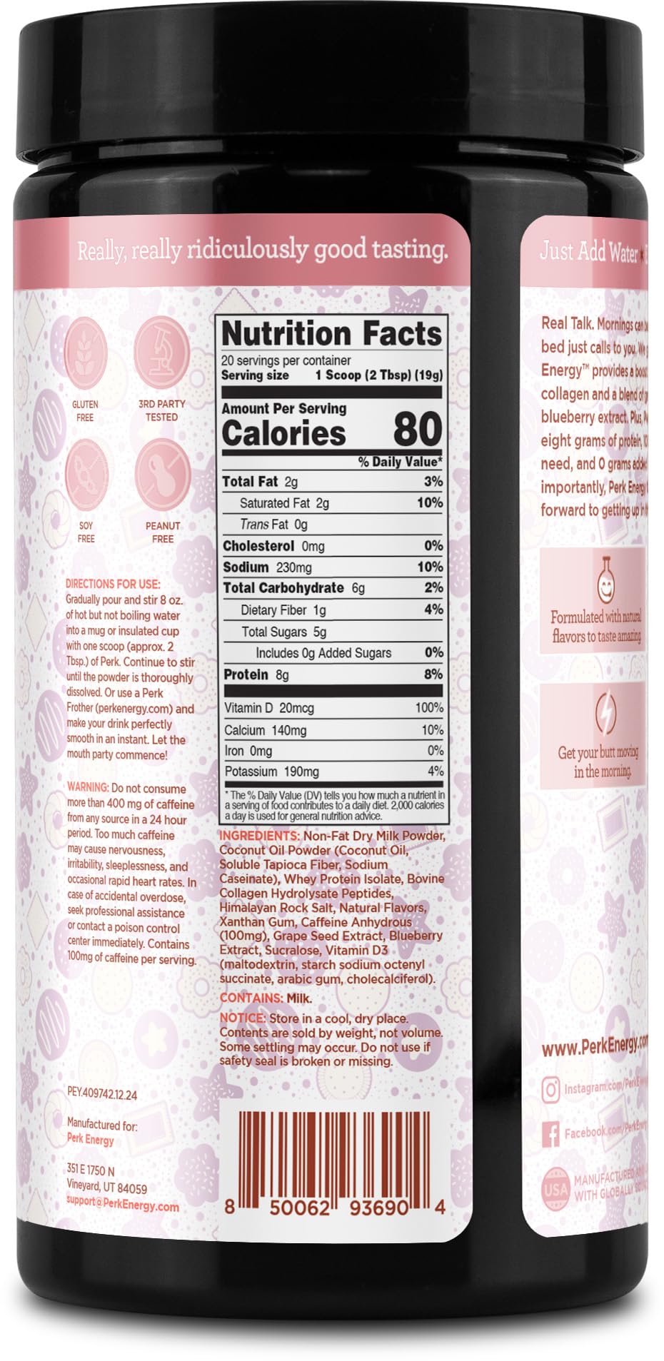 Perk Energy Drink Mix Sugar Cookie closeup highlights creamy texture and inviting aroma