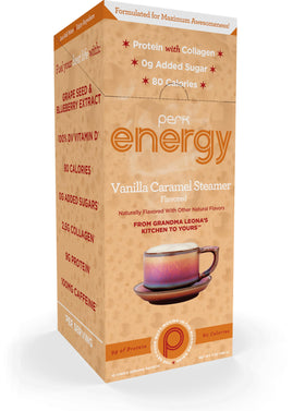 Perk energy drink mix vanilla caramel steamer stick packet, on-the-go flavor boost