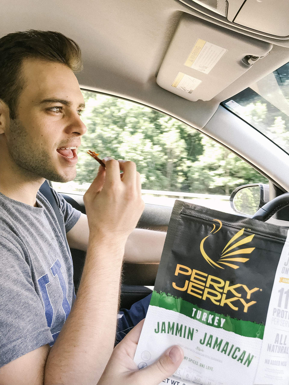 Perky Jerky provides up to 11g protein per serving with low fat appeal.