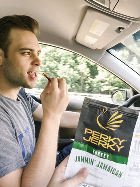 Perky Jerky provides up to 11g protein per serving with low fat appeal.