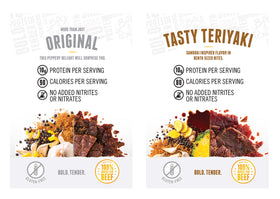 Perky Jerky grass-fed beef original 1oz bag, protein-rich snack