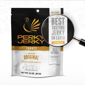Perky Jerky grass-fed beef teriyaki 1oz bag, bold flavor any time